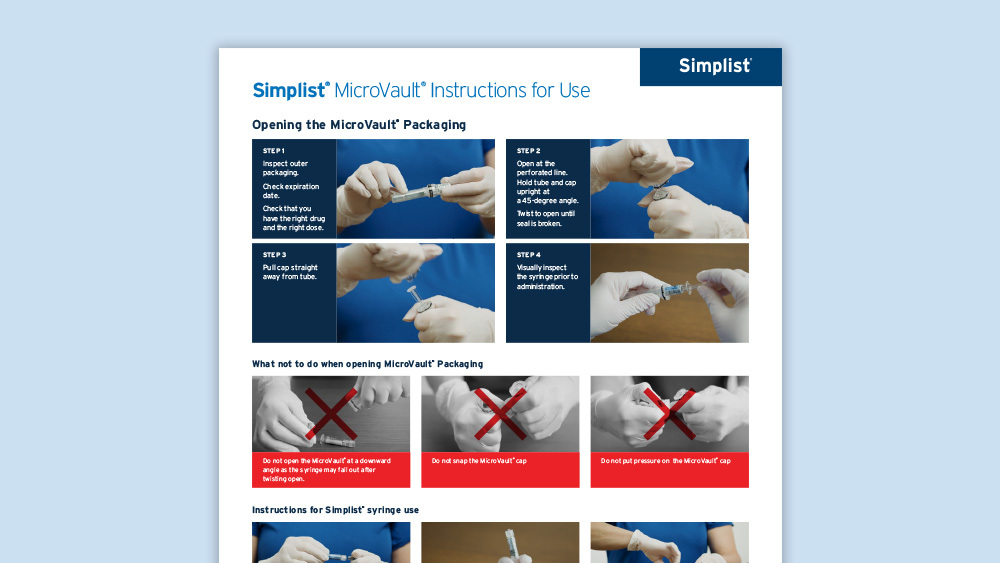 Simplist MicroVault instructions for use poster