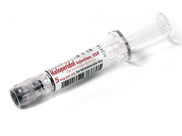Angled syringe image for 5 mg per 1 mL of Haloperidol
