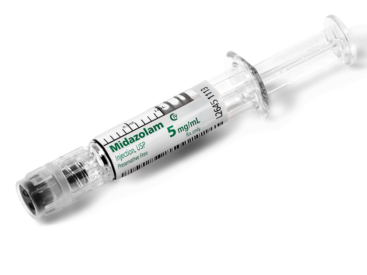 Angled Syringe Image of Midazolam 5mg/mL