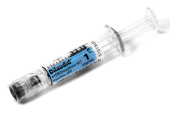 Angled Syringe image for 1 mg per 1 mL of Dilaudid