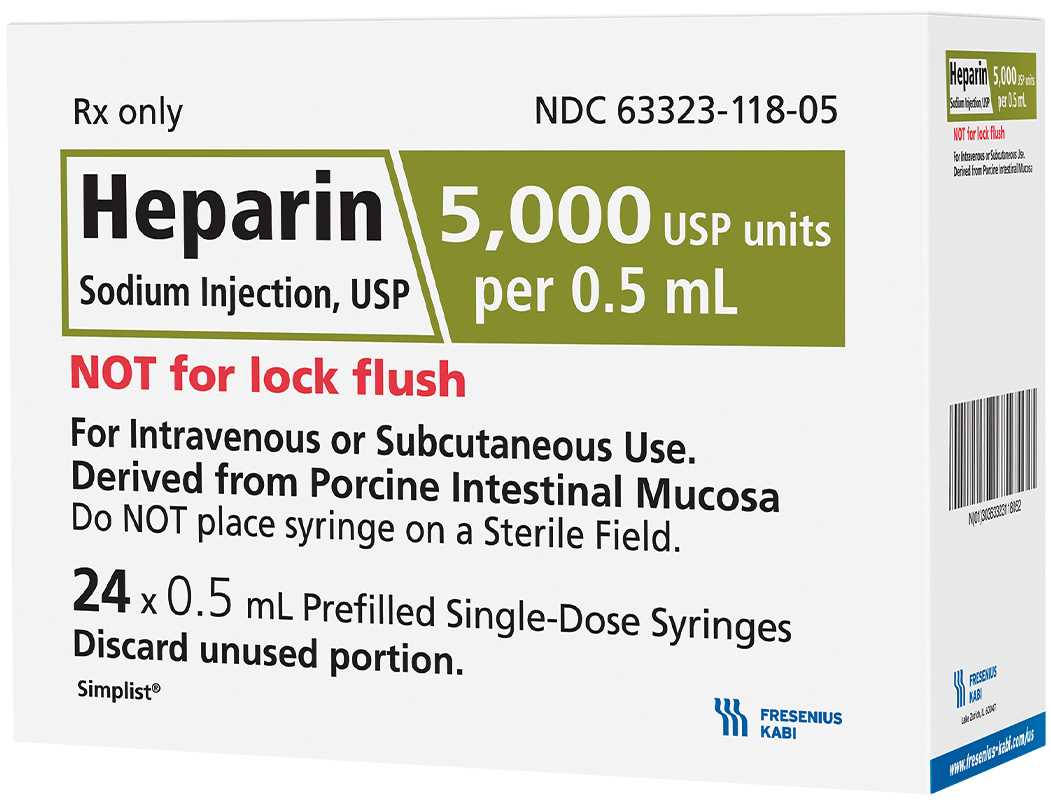 Volume Carton image for 5000 USP per 0.5 mL of Heparin